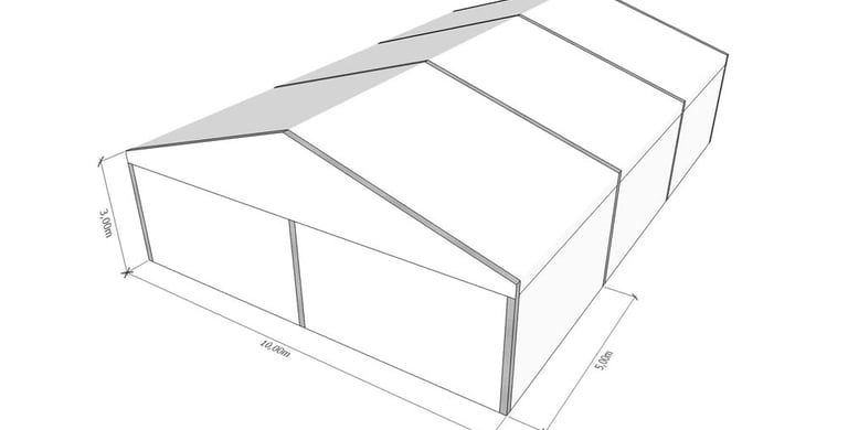 Modulinis paviljonas 10m pločio