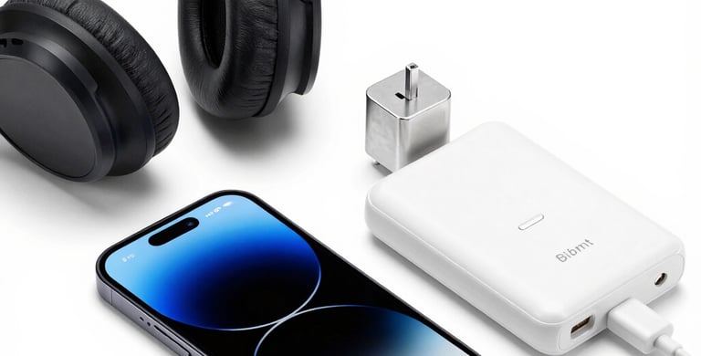 Display of refurbished tablets and mobile accessories neatly arranged in a shop.