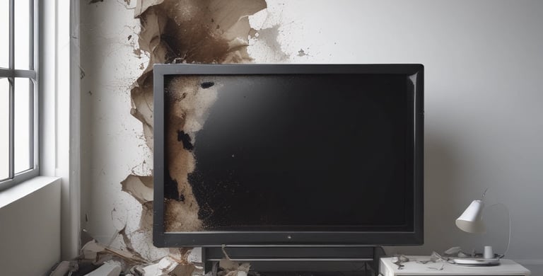 a tv screen showing a television and a television