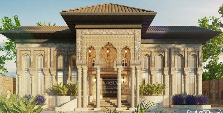 تصميم فيلا مميز طراز اسلامي معاصر
