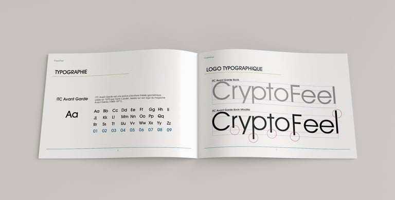 Détail de la charte graphique CryptoFeel