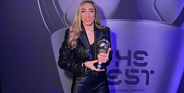 La jugadora del Real Madrid Olga Carmona, en el FIFA FIFPro World11 Femenino de 2023