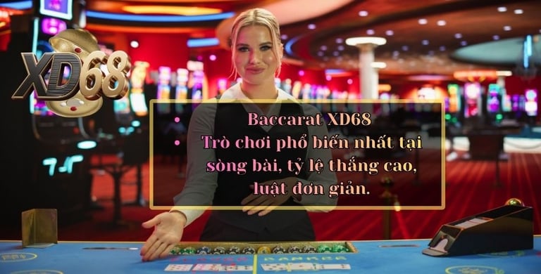Baccarat XD68 – Trò chơi phổ biến nhất tại sòng bài, tỷ lệ thắng cao, luật đơn giản.