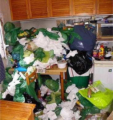 Photo d'un logement encombré, syndrome de diogène