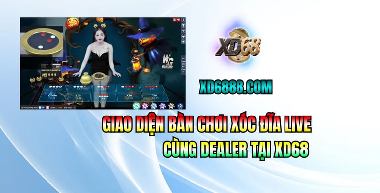 Giao diện bàn chơi hướng dẫn cách chơi xóc đĩa xd68 online