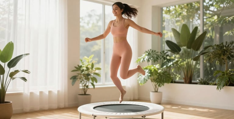 Rebounding exercise on mini-trampoline stimulates lymphatic system flow and boosts energy naturally