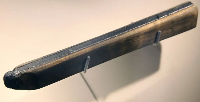 This is said to be the oldest known pencil still in existence, found in a house dating from 1630. Image: BBC