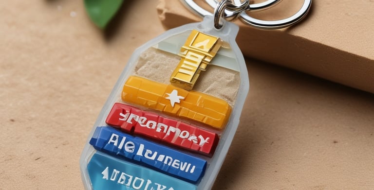 a close up of a couple of key chains