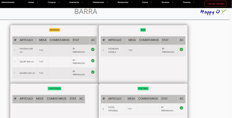 Comanda Bar y Cafetería