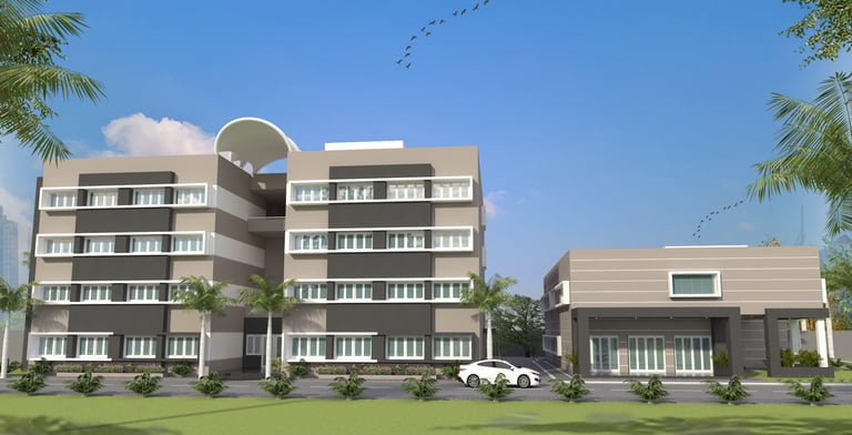 Commercial office building construction in Indore by Bhavans Civiltech LLP