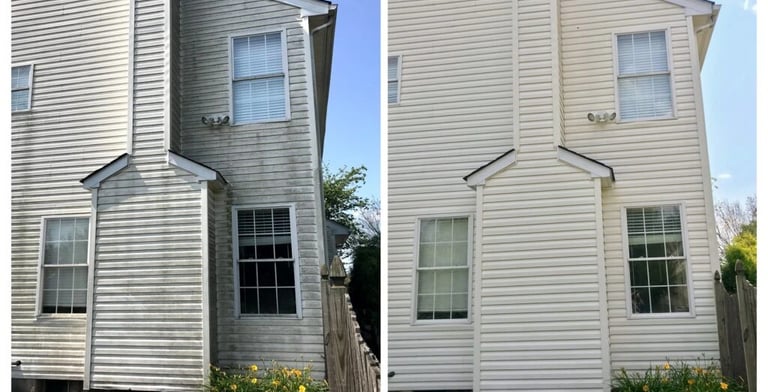 Vinyl siding soft wash on a home in Land O' Lakes, FL