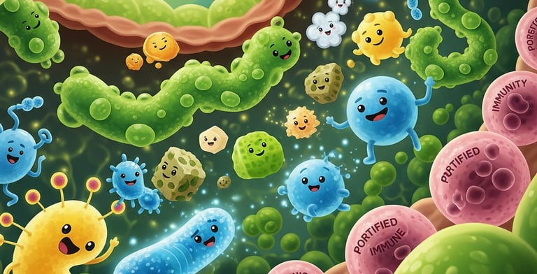 "Illustration of probiotics supporting a healthy gut."