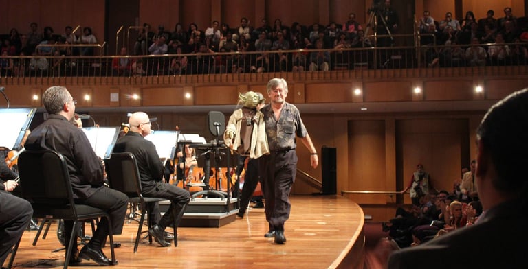 Yoda Guy Nick Maley and Yoda with Puerto Rico Symphony Orchestra