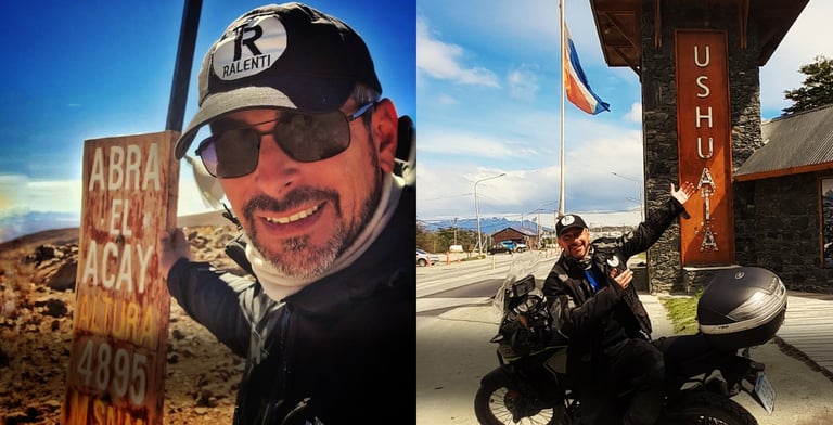 a man in a black jacket and sunglasses on a motorcycle