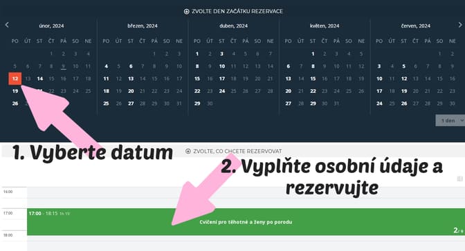 Rezervace lekce - Cvičení pro těhotné Prostějov