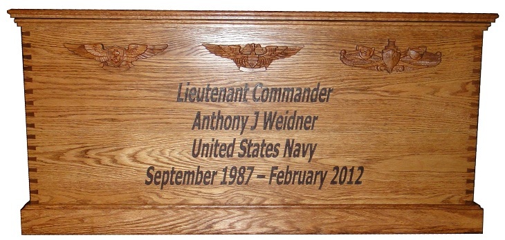 Custom Hand Crafted Oak Sea chest  with custom carvings and removable shadowbox