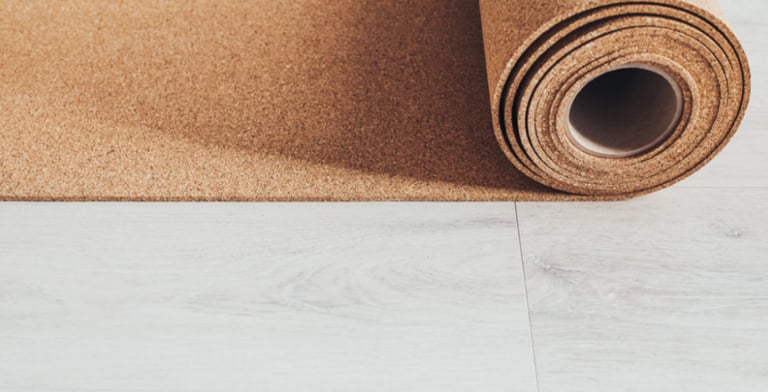 Cork underlayment for hardwood and LVP flooring