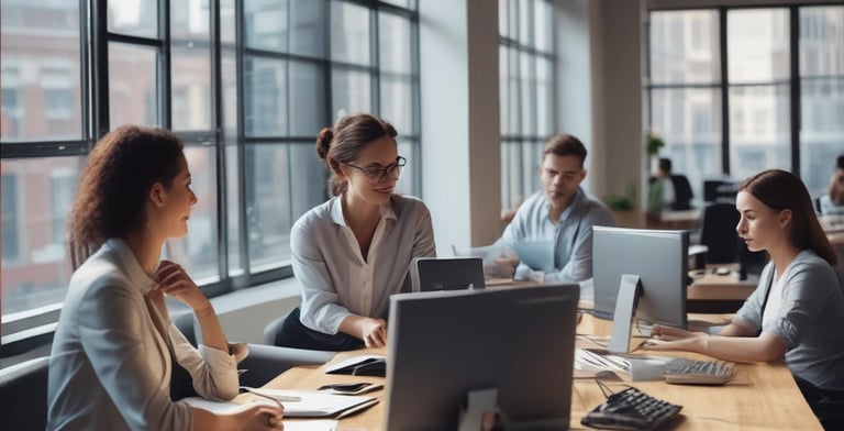 A multimedia setup showcasing video editing and photography services.