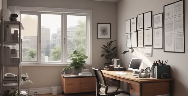 A consultant discussing plans with a small business owner over coffee in a cozy meeting room.