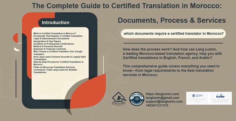 The Complete Guide to Certified Translation in Morocco: Documents, Process & Services