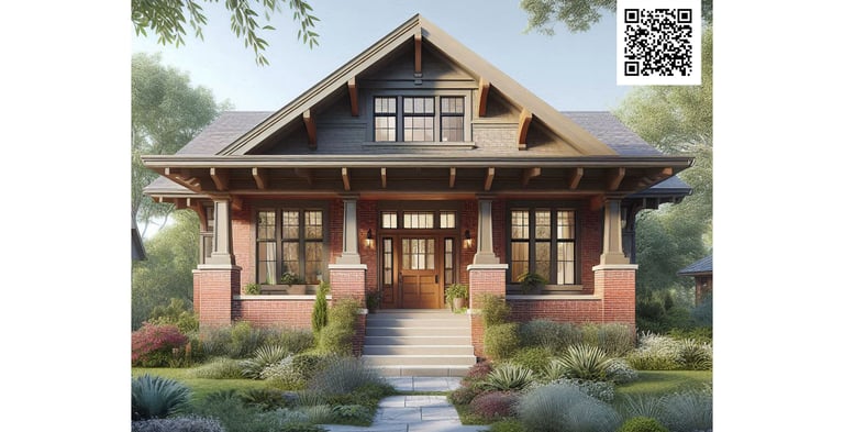 craftsman house, brick, modern, renovation, gable accent, bracket, urbane bronze, green gray