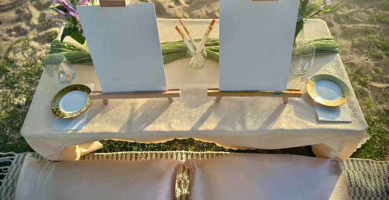 painting on the beach in Honolulu, Hawaii