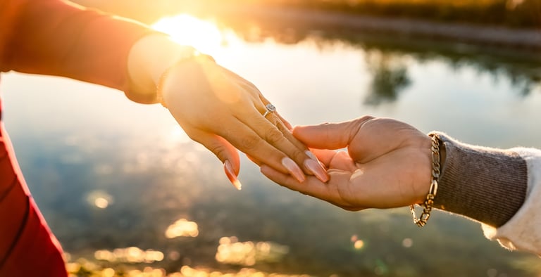 Lancaster PA couples photographer. Photo of engagement ring