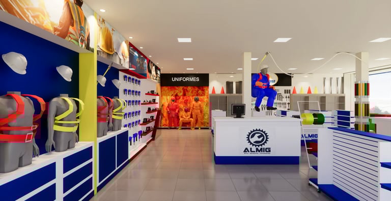 loja comercial de equipamentos de sergurança epi