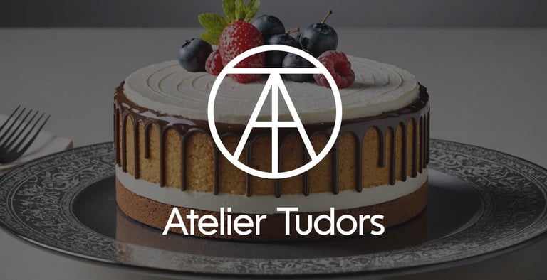 Atelier Tudors gâteaux et pâtisseries couverture avec logo