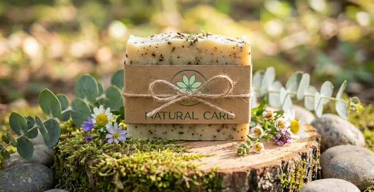 Natural care savon avec logo 
