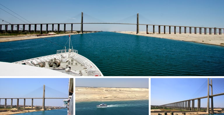 Vista da Ponte da Paz em Suez, Egito