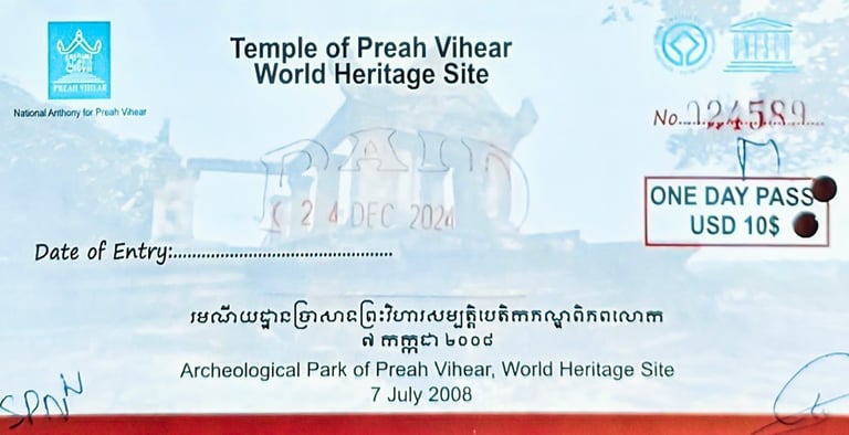 Ticket. Preah Vihear