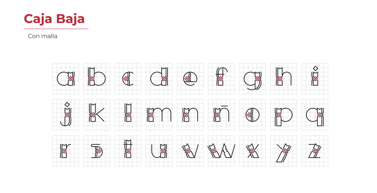 Caja baja o minúsculas inspiradas en la iconografía de la Comunidad Yine
