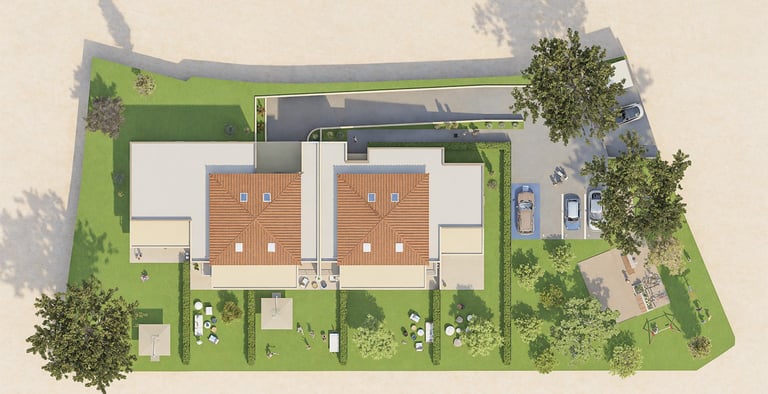 Un plan 3D vue du dessus en architecture 3D