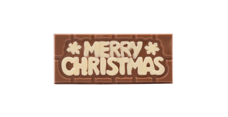 Vrolijk kerstfeest chocolade plaatje