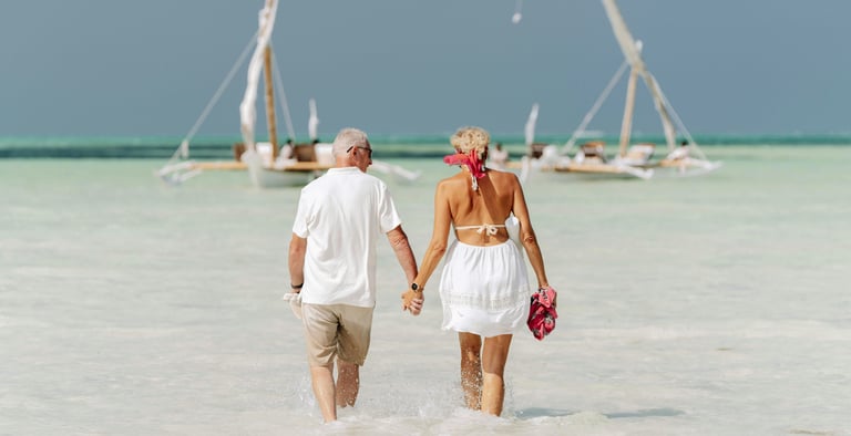 retired couple travel