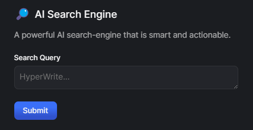 HyperWrite AI: AI Search Engine: Powerful and intelligent AI-powered search engine.
