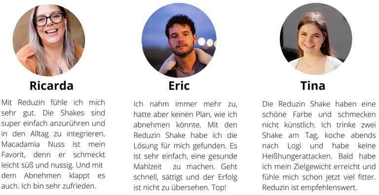 Reduzin erfahrungen positive meinungen von ricarda, eric und tina mit reduzin diaetshake