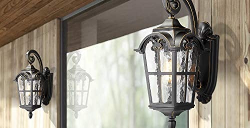 Outdoor sconces mounted on a wall