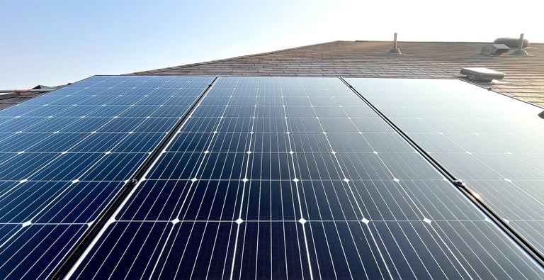 Clean Solar Panels Glistening in Sunlight