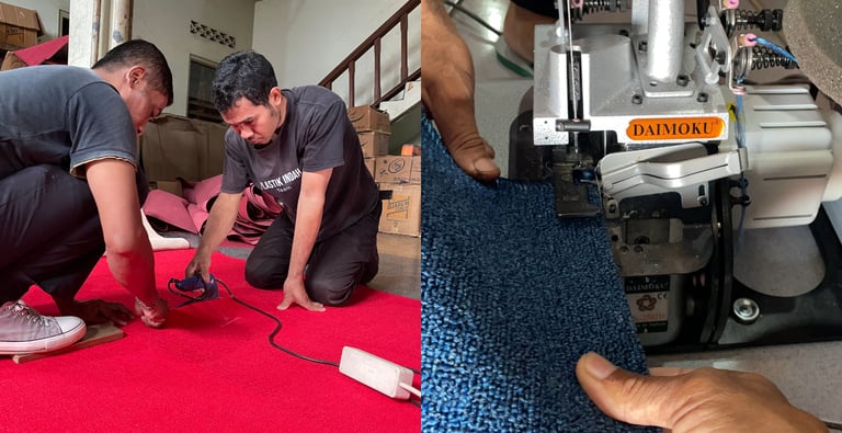 Carpet hemming and joining services with neat and professional results