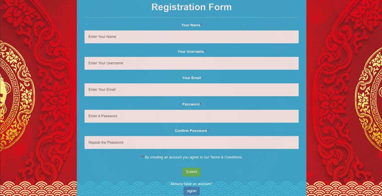 Inventory Management System - Registration Page