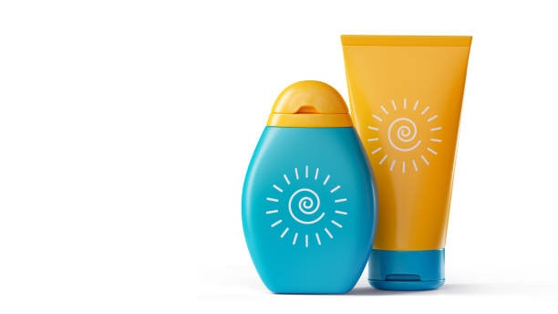 Bottles of sunscreen