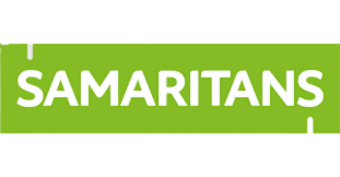 a green sign that says samaritans