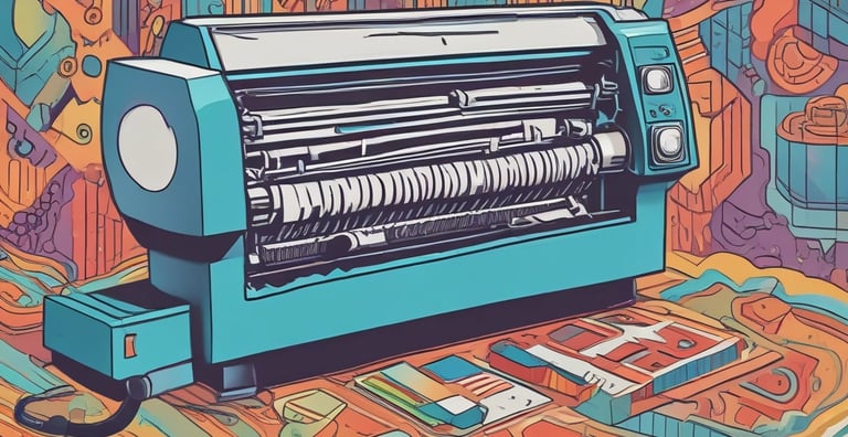 a printing machine that is sitting on a table