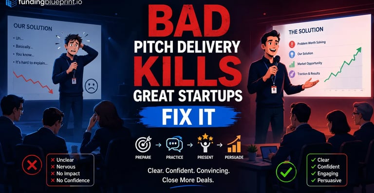 Bad Pitch Delivery Kills Great Startups Fix It