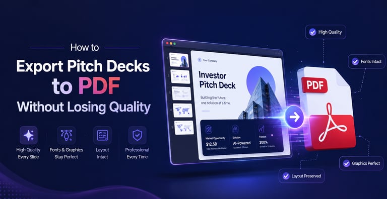 How to Export Pitch Decks to PDF Without Losing Quality