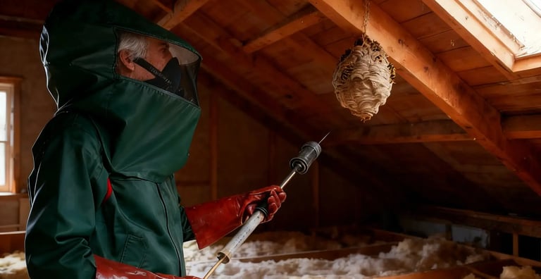 Professional wasp nest in loft removal in Spalding home