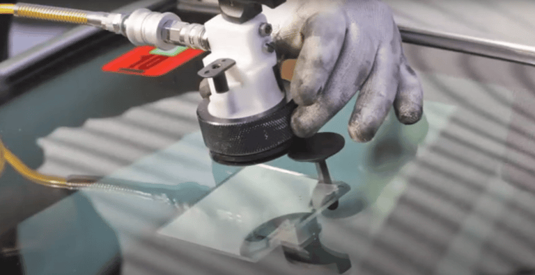 hardening resin on glass