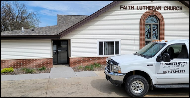 Concrete driveways, Concrete sidewalks, Concrete curbs.